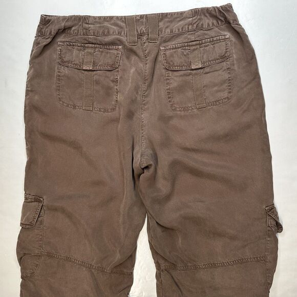 J Jill Cargo Crop Pants Womens 10 Petite Brown Tencell/Lyocell Casual Leisure - Picture 10 of 12